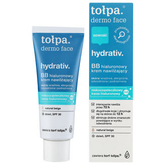 Tołpa Dermo Face Hydrativ, BB hialuronowy krem nawilżający na dzień, SPF 30, 40 ml USZKODZONE OPAKOWANIE - zdjęcie produktu