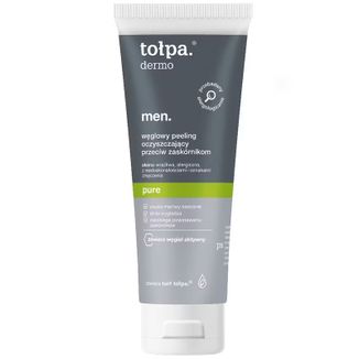Tołpa Dermo Men Pure, węglowy peeling oczyszczający przeciw zaskórnikom, 100 ml - zdjęcie produktu