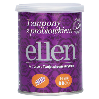 Ellen, tampony probiotyczne, mini, 14 sztuk - zdjęcie produktu