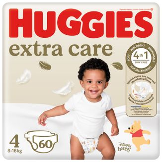 Huggies Extra Care, pieluchy, Disney, rozmiar 4, 8-16 kg, Mega, 60 sztuk - zdjęcie produktu