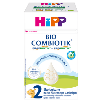 HIPP 2 BIO Combiotik, ekologiczne mleko następne, dla niemowląt po 6 miesiącu, 550 g USZKODZONE OPAKOWANIE HIPP 2 BIO Combiotik, ekologiczne mleko następne, dla niemowląt po 6 miesiącu, 550 g USZKODZONE OPAKOWANIE - zdjęcie produktu