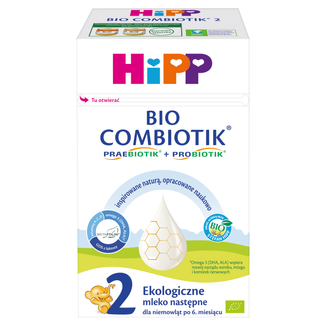 HiPP 2 Bio Combiotik, ekologiczne mleko następne, po 6 miesiącu, 550 g USZKODZONE OPAKOWANIE - zdjęcie produktu