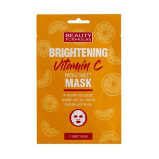 Beauty Formulas Brightening Vitamin C, maska rozjaśniająca na tkaninie, z witaminą C, 1 sztuka - zdjęcie produktu