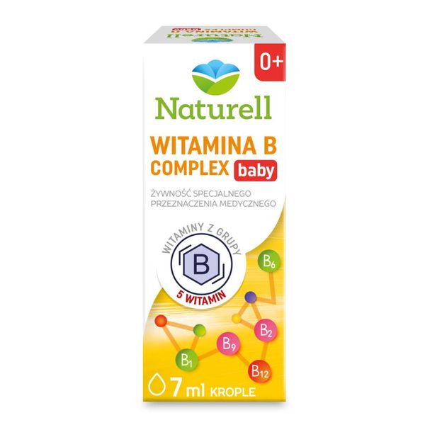 Naturell Witamina B Complex Baby, krople dla dzieci od urodzenia, 7 ml