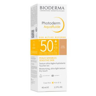 Bioderma Photoderm Aquafluide, ultralekki fluid do skóry wrażliwej, odcień ciemny, SPF 50+, 40 ml KRÓTKA DATA - zdjęcie produktu