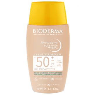 Bioderma Photoderm Nude Touch, podkład mineralny z efektem nude, odcień bardzo jasny, SPF 50+, 40 ml KRÓTKA DATA - zdjęcie produktu