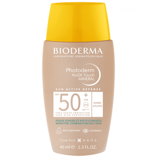 Bioderma Photoderm Nude Touch, podkład mineralny z efektem nude, odcień ciemny, SPF 50+, 40 ml KRÓTKA DATA - zdjęcie produktu