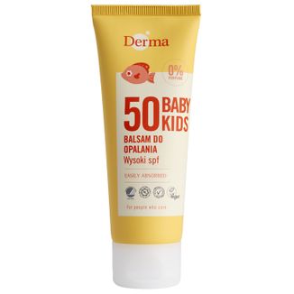 Derma Sun Baby/Kids, balsam słoneczny dla dzieci, do twarzy i ciała, SPF 50, 75 ml - zdjęcie produktu