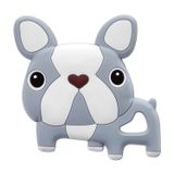 Bocioland, gryzak silikonowy, buldog szary, od urodzenia, 1 sztuka - miniaturka zdjęcia produktu