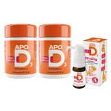 ApoD3 Max 4000 j.m., 2 x 60 kapsułek + ApoD3 Krople, witamina D3 400 j.m. dla niemowląt i dzieci, 10 ml - miniaturka zdjęcia produktu