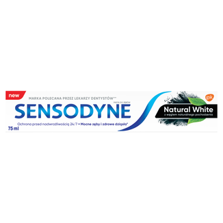 Sensodyne Natural White, wybielająca pasta do zębów z węglem aktywnym, 75 ml - zdjęcie produktu