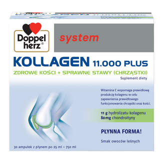 Doppelherz system Kollagen 11000 Plus, 25 ml x 30 ampułek Doppelherz system Kollagen 11000 Plus, 25 ml x 30 ampułek - zdjęcie produktu