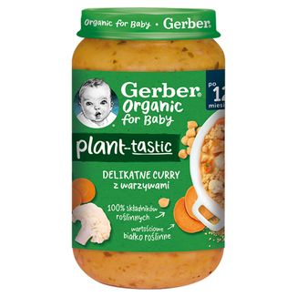 Gerber Organic Plant-Tastic, delikatne curry z warzywami, po 12 miesiącu, 250 g KRÓTKA DATA - zdjęcie produktu