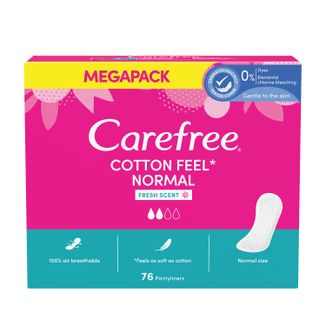 Wkładki higieniczne Carefree Cotton Feel Normal, fresh scent, 76 sztuk - zdjęcie produktu