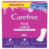 Carefree Plus Large, wkładki higieniczne, light scent/delikatny zapach, 64 sztuki - miniaturka zdjęcia produktu