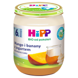 HiPP Owocowy Duet Bio, mango i banany z jogurtem, po 6 miesiącu, 160 g - miniaturka zdjęcia produktu