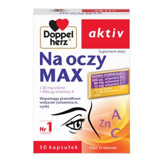 Doppelherz aktiv Na Oczy Max, 30 kapsułek USZKODZONE OPAKOWANIE - zdjęcie produktu