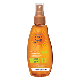 DAX Sun, relaksujący olejek do opalania z herbatą matcha, SPF 15, 200 ml DAX Sun, relaksujący olejek do opalania z herbatą matcha, SPF 15, 200 ml - zdjęcie produktu