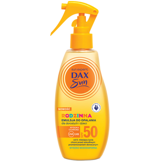 DAX Sun, rodzinna emulsja do opalania dla dorosłych i dzieci od 6 miesiąca, SPF 50, 200 ml - zdjęcie produktu