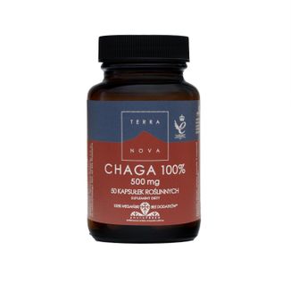 TerraNova Chaga 100% 500 mg, 50 kapsułek roślinnych - zdjęcie produktu