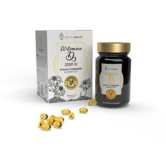 Pharmaverum Witamina D3 2000 IU w oleju z czarnuszki, 60 kapsułek - zdjęcie produktu