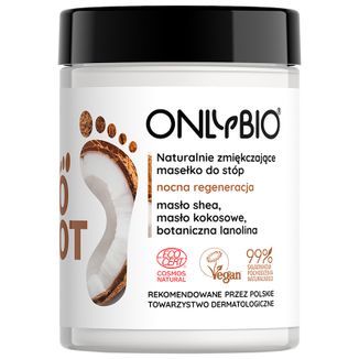 OnlyBio Foot, naturalnie zmiękczające masełko do stóp, nocna regeneracja, 90 ml - zdjęcie produktu