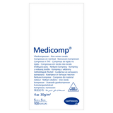 Medicomp, kompresy niejałowe, włókninowe, 4-warstwowe, 30 g/m2, 5 cm x 5 cm, 100 sztuk - miniaturka zdjęcia produktu