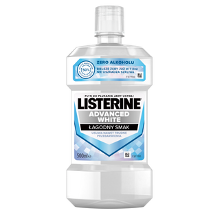 Listerine Advanced White, płyn do płukania jamy ustnej, łagodny smak, 500 ml - zdjęcie produktu