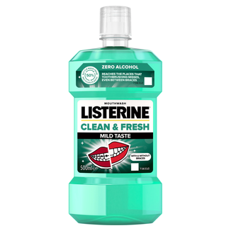 Listerine Clean & Fresh, płyn do płukania jamy ustnej, łagodny smak, 500 ml - zdjęcie produktu