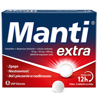 Manti Extra 10 mg + 165 mg + 800 mg, 12 tabletek do rozgryzania i żucia - zdjęcie produktu