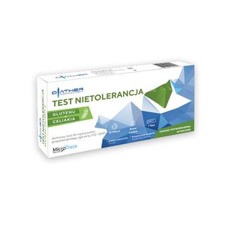 Diather Test Nietolerancja, domowy test do wykrywania przeciwciał klasy IgA anty tTG i DGP, nietolerancja glutenu i celiakia, 1 sztuka USZKODZONE OPAKOWANIE - zdjęcie produktu