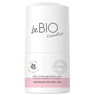 beBIO Cosmetics, naturalny dezodorant roll-on, chia i kwiat japońskiej wiśni, 50 ml - zdjęcie produktu
