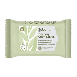 Luba Med Ziołowe Odświeżenie, naturalne chusteczki do higieny intymnej, 20 sztuk - zdjęcie produktu