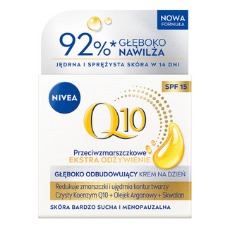 Nivea Q10, przeciwzmarszczkowy krem na dzień, skóra bardzo sucha i menopauzalna, SPF 15, 50 ml - zdjęcie produktu