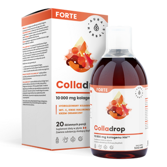 Aura Herbals Colladrop Forte, kolagen morski HM 10000 mg, 500 ml - zdjęcie produktu