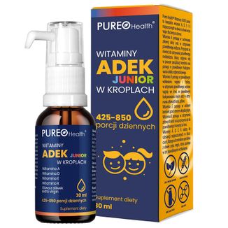 Pureo Health Witaminy ADEK Junior, krople, 30 ml - zdjęcie produktu