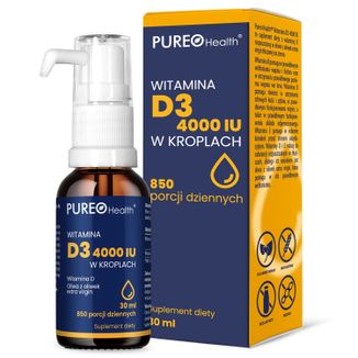 Pureo Health Witamina D3 4000IU, krople, 30 ml - zdjęcie produktu