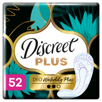 Discreet Plus Deo, oddychające wkładki higieniczne, Waterlily, 52 sztuki - zdjęcie produktu