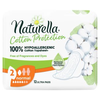 Naturella Cotton Protection, podpaski ze skrzydełkami, Normal, 12 sztuk - zdjęcie produktu