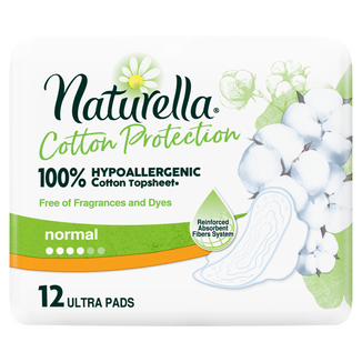 Naturella Cotton Protection, podpaski ze skrzydełkami, Normal, 12 sztuk - zdjęcie produktu