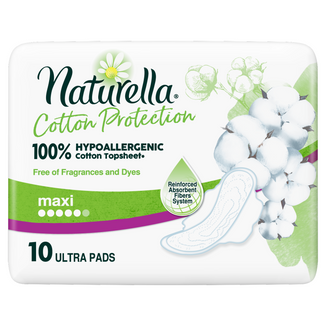 Naturella Cotton Protection, podpaski ze skrzydełkami, Maxi, 10 sztuk - zdjęcie produktu