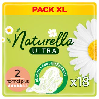 Naturella Ultra, podpaski ze skrzydełkami, Normal plus, 18 sztuk - zdjęcie produktu