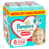 Pampers Premium Care Pants, pieluchomajtki, rozmiar 6, 13-19 kg, 93 sztuki - miniaturka zdjęcia produktu