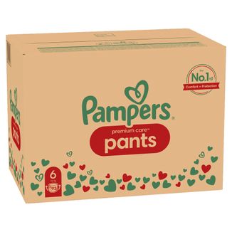 Pampers Premium Care Pants, pieluchomajtki, rozmiar 6, 15+ kg, 93 sztuki - zdjęcie produktu