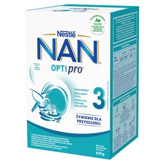 Nestle NAN Optipro 3, mleko modyfikowane Junior dla dzieci po 1 roku, 650 g USZKODZONE OPAKOWANIE - zdjęcie produktu