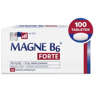 Magne B6 Forte 100 mg + 10 mg, 100 tabletek powlekanych - zdjęcie produktu