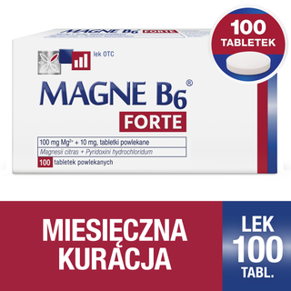 Magne B6 Forte 100 mg + 10 mg, 100 tabletek powlekanych - miniaturka 2 zdjęcia produktu