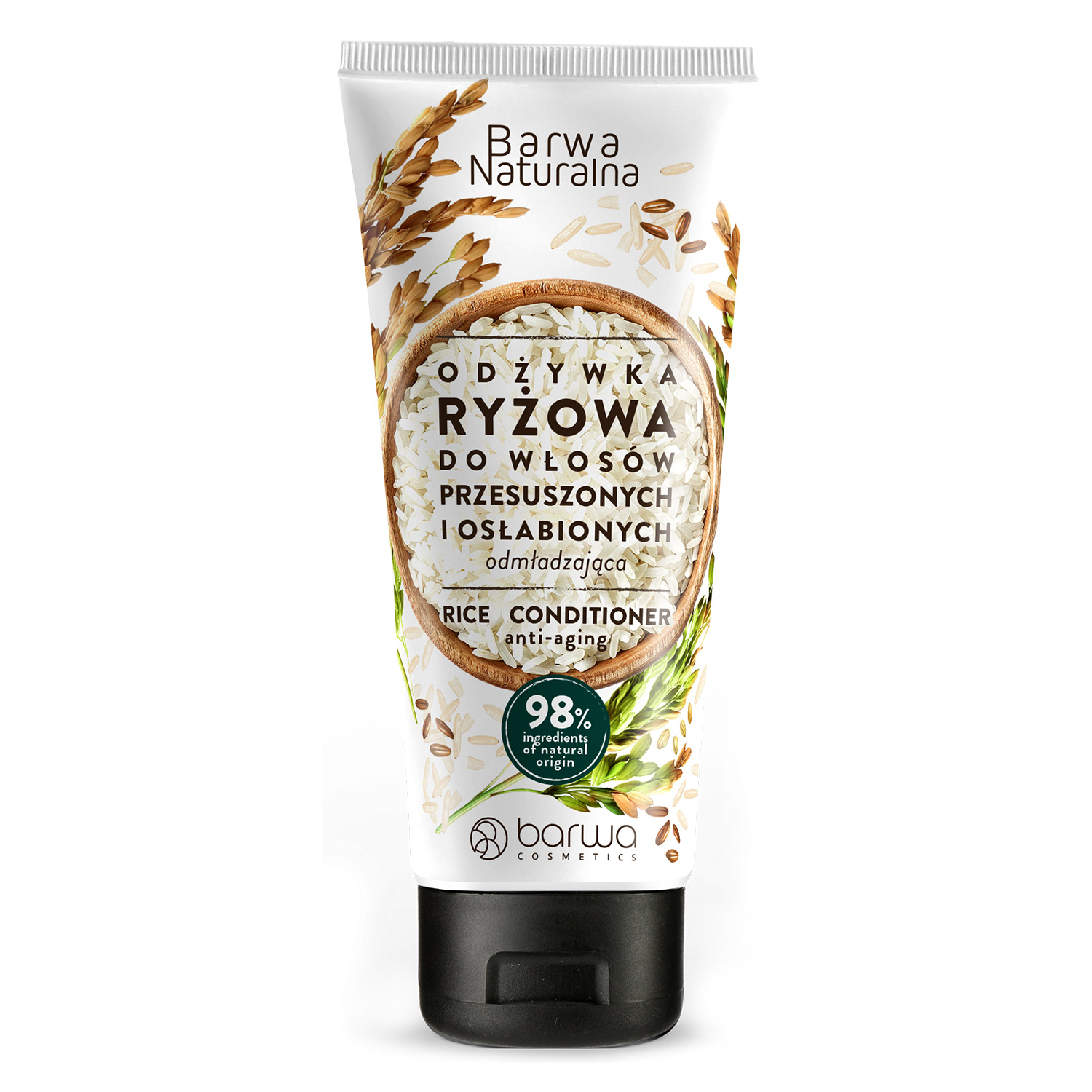 Nieznana Barwa Naturalna, odżywka ryżowa do włosów przesuszonych i osłabionych, odmładzająca, 200 ml