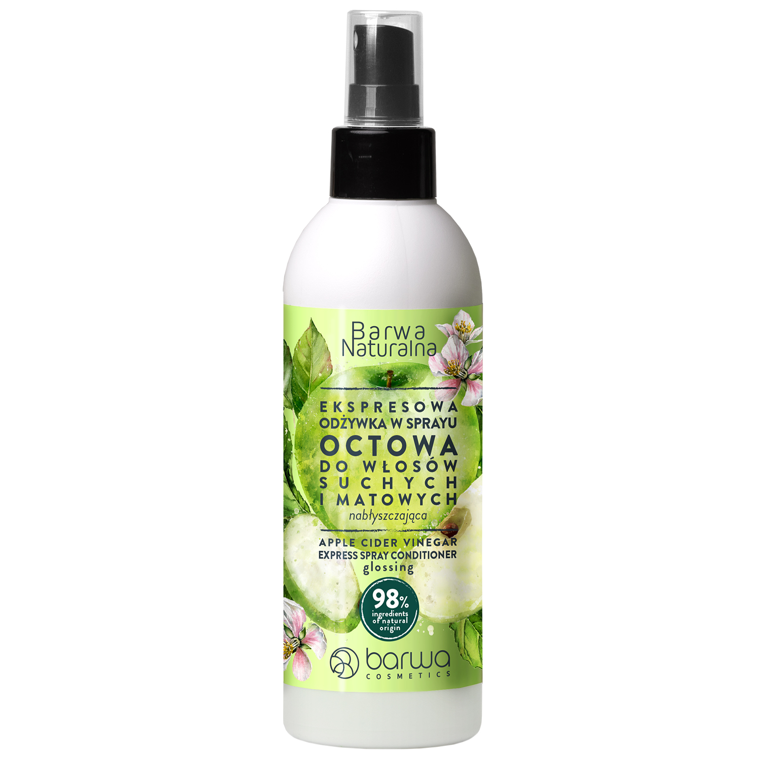 Nieznana Barwa Naturalna, odżywka octowa w sprayu do włosów naturalnych i matowych, nabłyszczająca, 200 ml