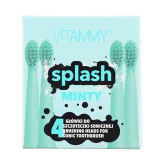 Vitammy Splash, końcówki do szczoteczki sonicznej dla dzieci, minty, od 8 lat, 4 sztuki - zdjęcie produktu